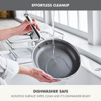 GreenPan Hybrid 9.5” & 11” Nonstick Stainless Steel Frying Pan Set, APEX Tri-Ply Thermobond PFAS-Free Ceramic Skillets, Induction & All Cooktop Compatible, Oven Temp to 850°F, Dishwasher Safe, Silver