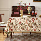 ISAENNE Designer Bohemian Linen Small Rectangular Tablecloth,Colorful Floral Pattern Table Cloth,Wrinkle Resistant Decorative Tablecloths for Dining Thanksgiving Kitchen Party,55"*71"-Grace A