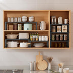 Metal Stackable Expandable Storage Shelf - Multi-Functional Home Storage Shelf, Suitable for Kitchen, Cabinet，Bathroom, Office, Garage, etc.（1PACK/Black/Large