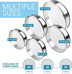 Stainless Steel Flour Sifter Fine Mesh Round Flour Sieve for Baking 16.5" Diameter x 2.88" High; 20 Mesh (Hole Size 0.85mm)