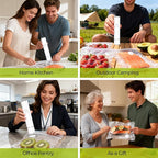 Reusable Vacuum Sealer Bags for Food with Air Valve, 30 Pack BPA‑Free Food Saver Bags Dishwasher‑Safe, Freezer,Microwave, Odor-Resistant, Leak‑proof for Leftovers, Meal Prep, Sous Vide, BBQ