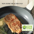 PRICUSIS Nonstick Ceramic Frying Pan with Lid, Non Toxic Skillet, Healthy Egg & Omelet & Chef's Pan, PTFE PFOA & PFAS Free, Induction Compatible (12Inch W/L)