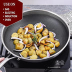 LOLYKITCH 10-12 Inch Hybrid Tri-Ply Stainless Steel Nonstick Chef's Frying Pan Set,Skillets,Induction Cooking Pan,Oven & Dishwasher Safe.