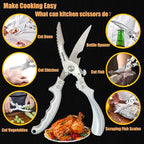 2-Piece Kitchen Shears Set, Heavy Duty Professional Poultry Meat Scissors,Multi-Purpose Stainless Steel, Dishwasher Safe