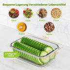 3-Pack 35 oz Borosilicate Glass Food Storage Containers with Lids, Stackable Airtight Glass Meal Prep Containers for Lunch & Leftover, BPA-Free & Leak Proof, for Microwave, Oven, Dishwasher