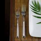 FORTESSA Doria 18/10 Stainless Steel Flatware, 5 Piece Place Setting With Table Knife, Forks and Spoons (Service For 1), Dishwasher Safe, Polished