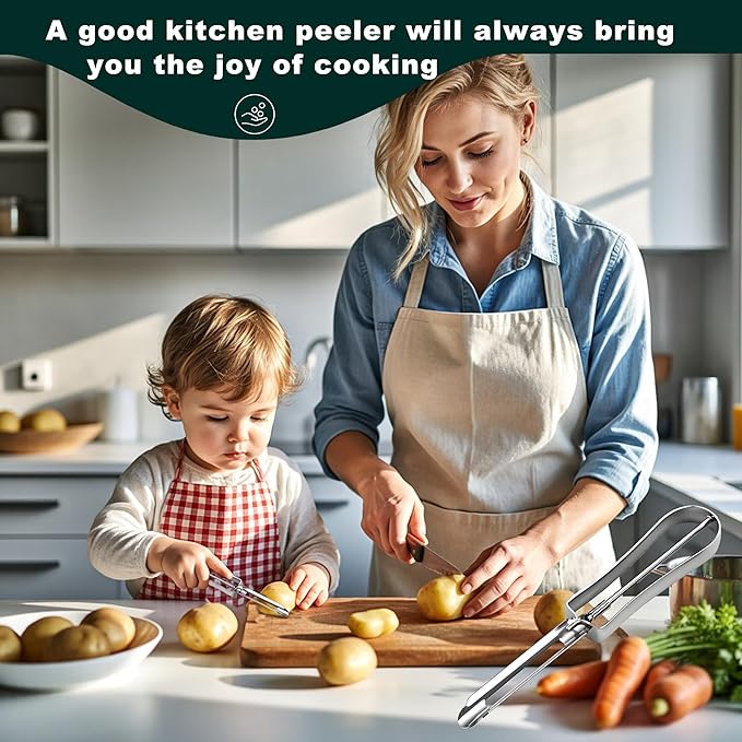 Best Vegetable Carrot Potato Peelers for Kitchen, 2 Pcs, Just Like Mom's old steel Fruits Peeler(52877)