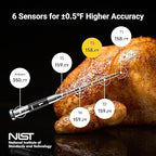 ThermoMaven Smart Bluetooth Wireless Meat Thermometer, 10X Enhanced Sub-1G Signal and Stability, Standalone Display Base, Certified Accuracy ±0.5°F, WiFi Unlimited Range for BBQ, Oven, Smoker, Grill