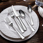 KEAWELL Premium 4-Piece Louis Spoon Set, 18/10 Stainless Steel, Squared Edge, Smooth Finish, Dishwasher Safe (6.4" Teaspoon)