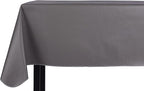 Yourtablecloth Heavy Duty Vinyl Rectangle or Square Tablecloth – 6 Gauge Heavy Duty Tablecloth – Flannel Backed – Wipeable Tablecloth with Vivid Colors & Many Sizes 52 x 70 Gray