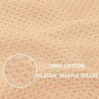 Homaxy 100% Cotton Waffle Weave Kitchen Dish Towels, Ultra Soft Absorbent Quick Drying Cleaning Towel, 13 x 28 Inches, 6-Pack, Apricot