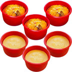6 Pieces Silicone Baking Moulds 10 cm – Silicone Mould Air Fryer – Round Silicone Baking Mould – Non-Stick Silicone Mould for Baking Chocolate Cakes