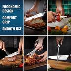 Cutluxe 15-Piece Knife Set – Premium Acacia Wood Block – Knife Set for Kitchen, Ultra Sharp High Carbon German Stainless Steel, Full Tang – Artisan Series