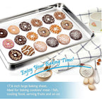 TeamFar Baking Sheet with Rack, 17.6 x 13 x 1 Inch Stainless Steel Baking Tray Pan Cookie Sheet with Cooling Rack Set for Baking/Roasting/Cooling, Non-Toxic & Heavy Duty, Dishwasher Safe
