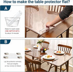 Clear Table Cover Protector Rectangle 24 x 42 Inch, 1.5mm Transparent Plastic Table Protector Waterproof, Anti-Scratch Clear Desk Mat for Office Desktop Dresser Dining Table, FDA Compliant