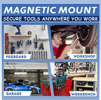 ULIBERMAGNET Magnetic Wrench Holder,Heavy Duty Magnetic Tool Holder,Wrench Screwdriver Shear Organizer Rack Magnetic Mount Tools Rack for Garage,Tool Cart,Pegboards,Workbench
