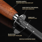 honing steel knife sharpener ，Wooden Handle knife sharpener rod,12 Inch Knife Sharpening Steel Honing Rod（mahogany）
