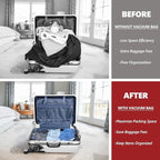SUOCO Travel Vacuum Bags for Luggage with Portable Electric Pump, 8 Small Packing Seal Bags for Clothing Suitcase Backpack, Space Saver Compression Clothes Storage Bags