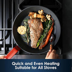 SENSARTE Nonstick Frying Pan Set 2-Piece, Oven Safe Skillets with Swiss Coating, Induction Compatible Chef Pan Set, Dishwasher Safe Cooking Pans, PFOA PFOS Free, 10 and 12 Inch