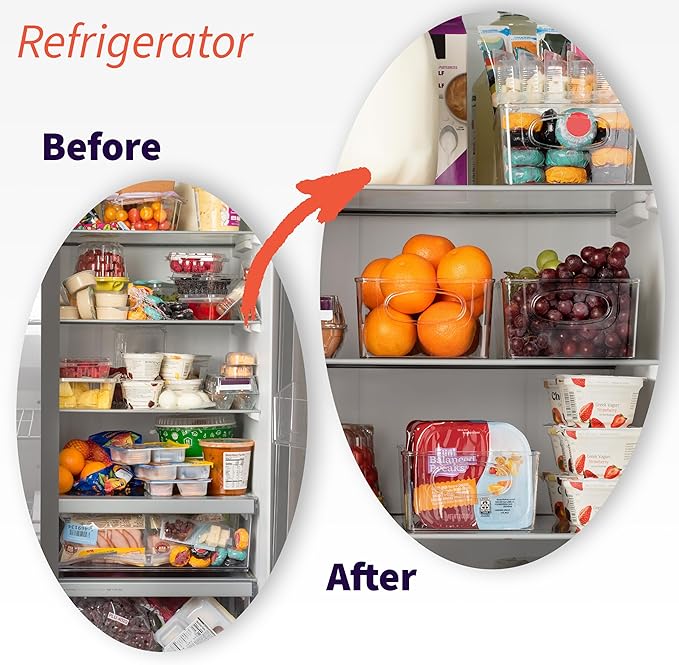 ClearSpace Pantry Organizers with Removable Dividers – Perfect Pantry Organization and Storage Bins or Kitchen Organization – Refrigerator Organizer Bins, Cabinet Organizers (2 Pack)