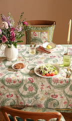 patdrea Designer Vintage Linen Rectangle Tablecloth,Leaves Breathable Pattern Floral Table Cloth,Decoration Table Cover for Kitchen Dining,Christmas,Tea Party,Thanksgiving,55"x79"-Cecilia a