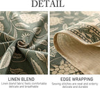 ISAENNE Designer Grayish Green Linen Small Square Tablecloth,Floral Stain Resistant Table Cloth,Fall Vintage Decor Tablecloths for Dining Thanksgiving Kitchen Tea Party,55"*55"-Andrew A