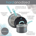 Rachael Ray Create Delicious Deep Hard Anodized Nonstick Frying Pan / Fry Pan / Hard Anodized Skillet - 10.25 Inch, Gray