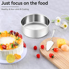 Leonyo 8 Inch Cake Pan, Stainless Steel Circle Baking Pans Set, 2 Pieces Round Layer Cake Tin for Wedding Birthday, Even Heating, Non Toxic & Healthy, Heavy-Duty, Dishwasher Safe