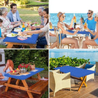 homing Rectangle Table Cloth Cover, Waterproof Polyester Elastic Fitted Tablecloth, Fits for 5 Foot Folding Tables, Washable Table Protector for Picnic, Camping, Outdoor (Blue, 36" x 60")