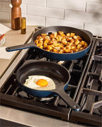 Caraway Cast Iron Skillet - 8” Enameled Cast Iron Pan With 3 Layer Enamel Coating - No Seasoning Required - Compatible With All Stovetops - Free From Forever Chemicals - Charcoal