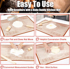 Extra Large Silicone Pastry Mat 34x26 Inch - Nonstick Baking Mats with Measurements, Great for Dough Rolling, Pastry, Pie Crust, Fondant, Cookies, Bread, Pasta, Pizza, Counter Mat