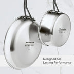 KitchenAid 5-Ply Clad Polished Stainless Steel Cookware Pots and Pans Set, 10 Piece