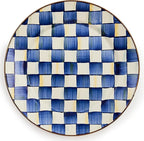 MACKENZIE-CHILDS Enamel Charger Plate, Charger Decoration for Dinner Plates or Home Decor, 12 Inches, Blue-and-White Royal Check, Set of 1
