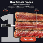 Smart Wireless Meat Thermometer with Dual Probes - Advanced Bluetooth Cooking Thermometer for Perfect Grilling, Smoking, Oven Roasting & Air Frying, Long Range Monitoring & Smart Alerts