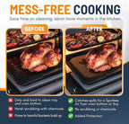 Toaster Oven Liners for Bottom of Oven (2 Pack) Reusable Non-Stick Heat Resistant Toaster Liners, Compatible with Ninja, Cuisinart, Emeril Lagasse & More, Toaster Mat, 12"x12" (Copper)