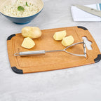 Restaurantware-German Standard Round-Faced Mashers With Ergonomic Handle, 6 Heavy-Duty Potato Mashers - Dishwashable, Durable, Stainless Steel Food Masher, For Avocado, Beans, Sweet Potatoes