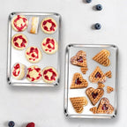Homikit 2 Pack Baking Sheet, 10 x 8 Inch Stainless Steel Cookie Tray Set for Cooking Toasting, Small Metal Toaster Oven Baking Pan Non Stick, Rustproof & Mirror Finish, Dishwasher Safe