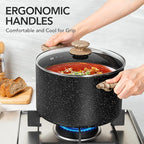 MICHELANGELO 8 Quart Stock Pot with Lid, Nonstick Cooking Pots, 8 Qt Soup Pot with Lid, Large Induction Pots for Cooking, Stockpot with Healthy Coating