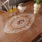 Waterproof Clear Table Cover Protector, Vinyl Rectangle Table Cloth with Lace Pattern Oil Spill Proof Wipe Clean Plastic Tablecloths for Dining Tables (French Lace, 52 x 70 Inches)