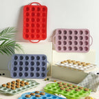 2 Packs 24 Cups Silicone Muffin Pan with Metal Reinforced Frame Mini Size Cupcake Pan Tray Egg Bites Cookie Molds Muffin Tin Tart Pans chocoflan mold Baking Sheet Set Breakfast Sandwiches