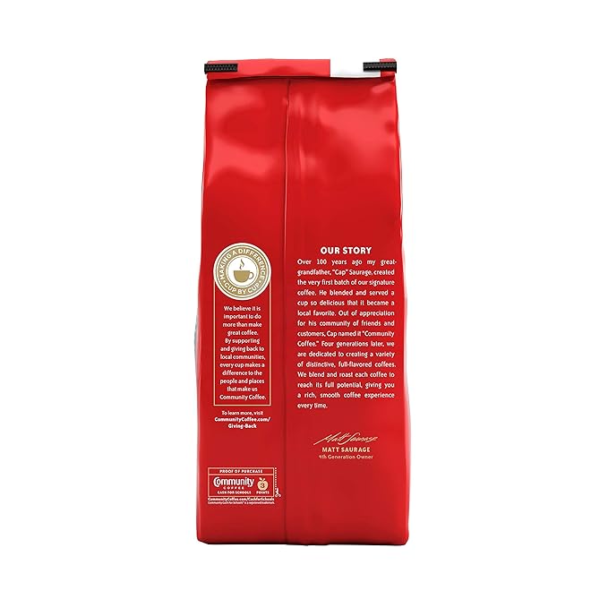 Community Coffee Coffee & Chicory Blend 32 Ounces, Medium Dark Roast Ground Coffee, 32 Ounce Bag (Pack of 2)
