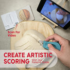 KneadAce Upgraded Extractable & Magnetic Bread Lame Dough Scoring Tool - Professional Sourdough scoring tool for Sourdough Bread baking & Bread Making Tools - Scoring Patterns booklet & 5 Razor Blades