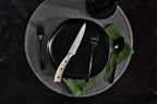 DURA LIVING 8-Piece Serrated Kitchen Steak Knife Set – Forged High Carbon Stainless Steel, Ultra Sharp, Ergonomic Black Handles, Durable Dinner Knives, Cream Handle