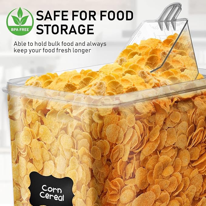 Flour Storage Container 2 PC [8.5L / 287 Oz] Extra Large Food Storage Containers with Lids - Airtight, Leak Proof, BPA-Free Plastic Flour Sugar Storage Containers - Bulk Storage for Kitchen & Pantry