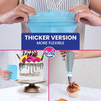 Riccle 88 pcs Cake Decorating Kit with Blue Cake Turntable - Includes 50 Disposable + 2 Reusable Piping Bags and Tips Set, 24 Icing Piping Tips, 2 Spatulas, 3 Icing Comb Scraper (Blue)