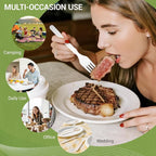 Compostable Froks [100Pcs] Heavy Duty Forks Disposable Utensils, BPA-Free, Heat Resistant, CPLA Disposable Forks, BPI Certified CPLA Disposable Cutlery for Party, Office & Picnic