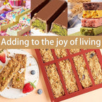 8 Cavity Rectangle Silicone Molds For Food，1 Inch Deep Chocolate Bar Baking Mold，Homemade Granola Bar/Cereal Protein Energy/Candy Bar - Set of 1