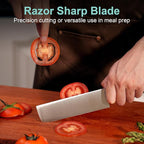 6 Inch Nakiri Knife, AR-RPM9 Steel & Replaceable Handle, Multipurpose Meat Cleaver Vegetable Chef Knife with Oak Sheath, Gift for Home Chefs