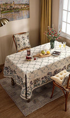 patdrea Designer Linen French Tablecloth for Rectangle Table,Fall Country Breathable Floral Tablecloths,Table Cover for Kitchen Dining,Tea Party,Christmas,Thanksgiving,55"x87"-Oliveirad