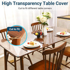 Clear Table Cover Protector Rectangle 42 x 60 Inch, 1.5mm Transparent Plastic Table Protector Waterproof, Anti-Scratch Clear Desk Mat for Office Desktop Dresser Dining Table, FDA Compliant